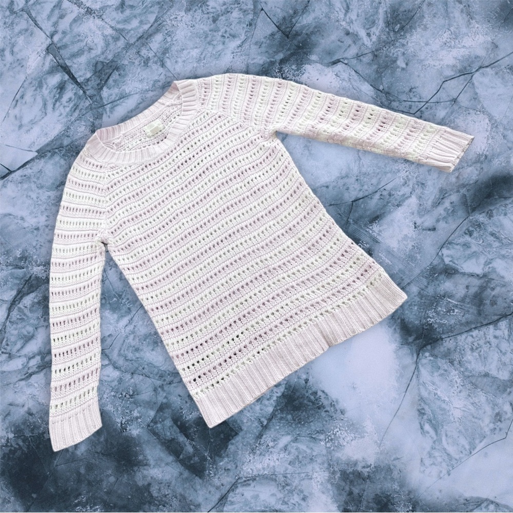 Levi’s Lavender and White Eyelet Knit Sweater